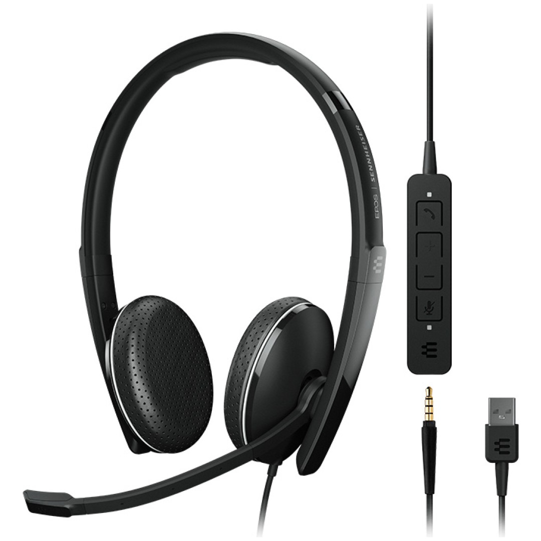 Slušalke brezžične EPOS naglavne z mikrofonom USB ADAPT 165T USB II črne (1000916)