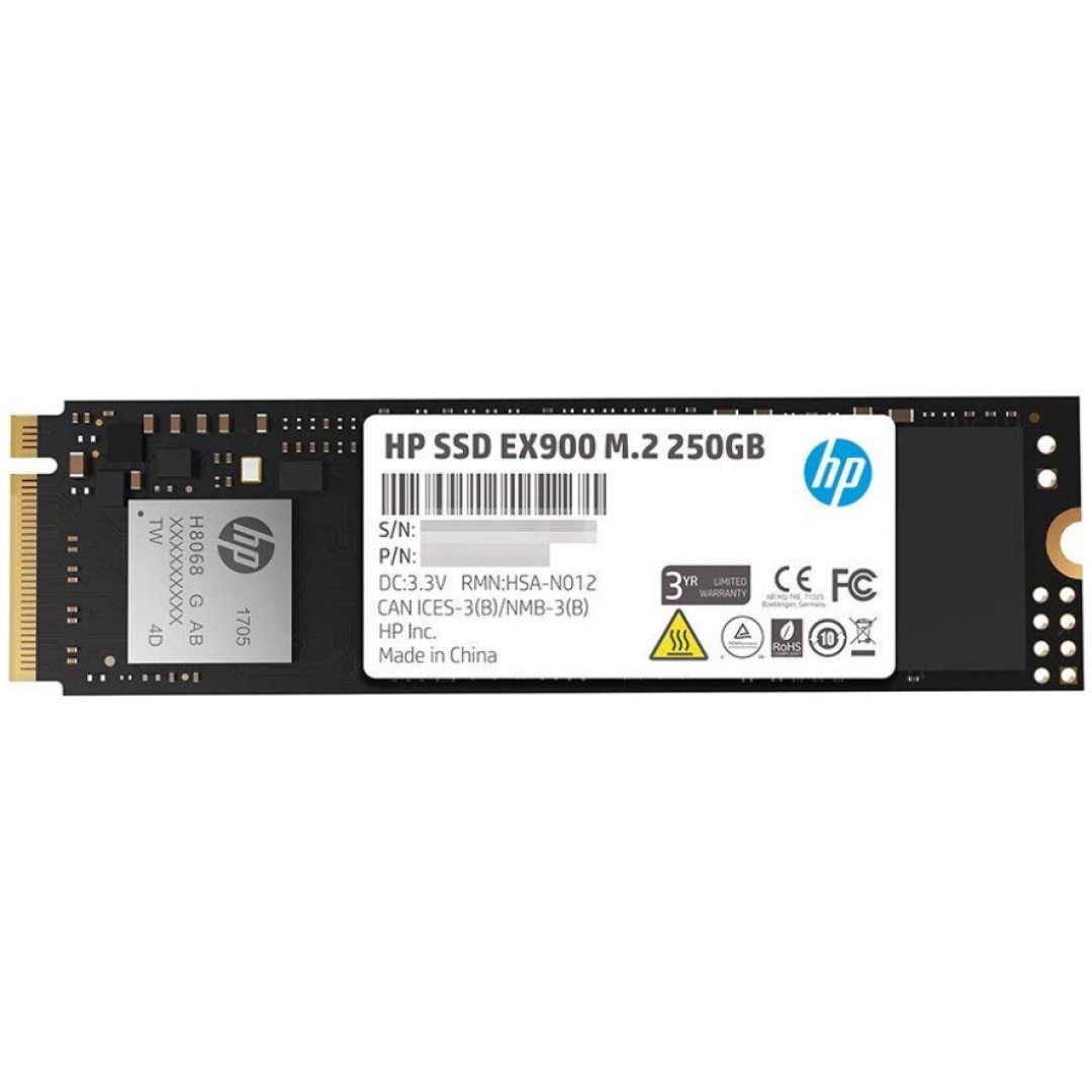 Disk SSD  M.2 80mm PCIe  250GB HP EX900 3D TLC NVMe 2100/1300MB/s Type 2280 (2YY43AA#ABB)