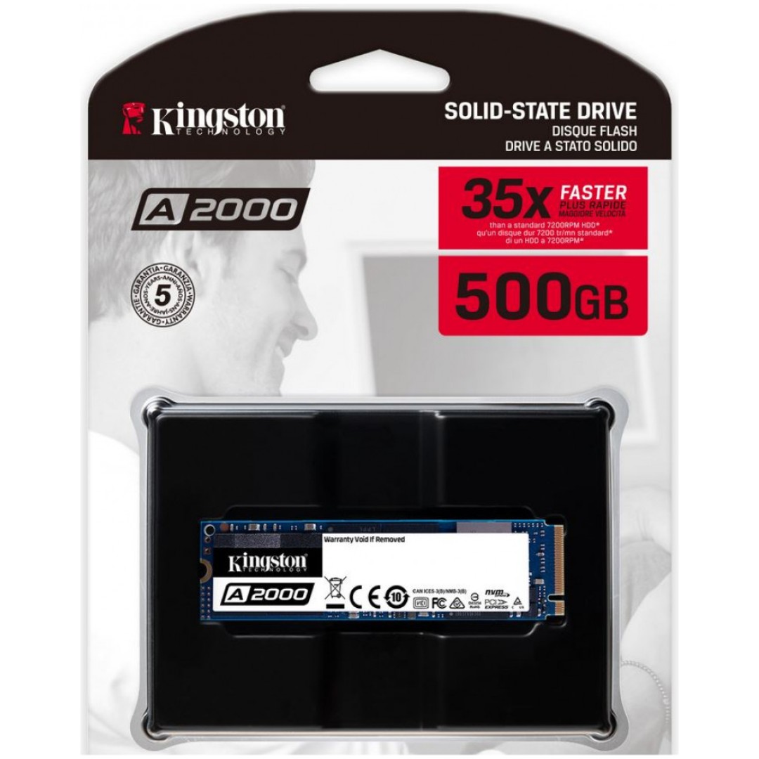 Disk SSD  M.2 80mm PCIe  500GB Kingston SA2000 NVMe 2200/2000MB/s (SA2000M8/500G)