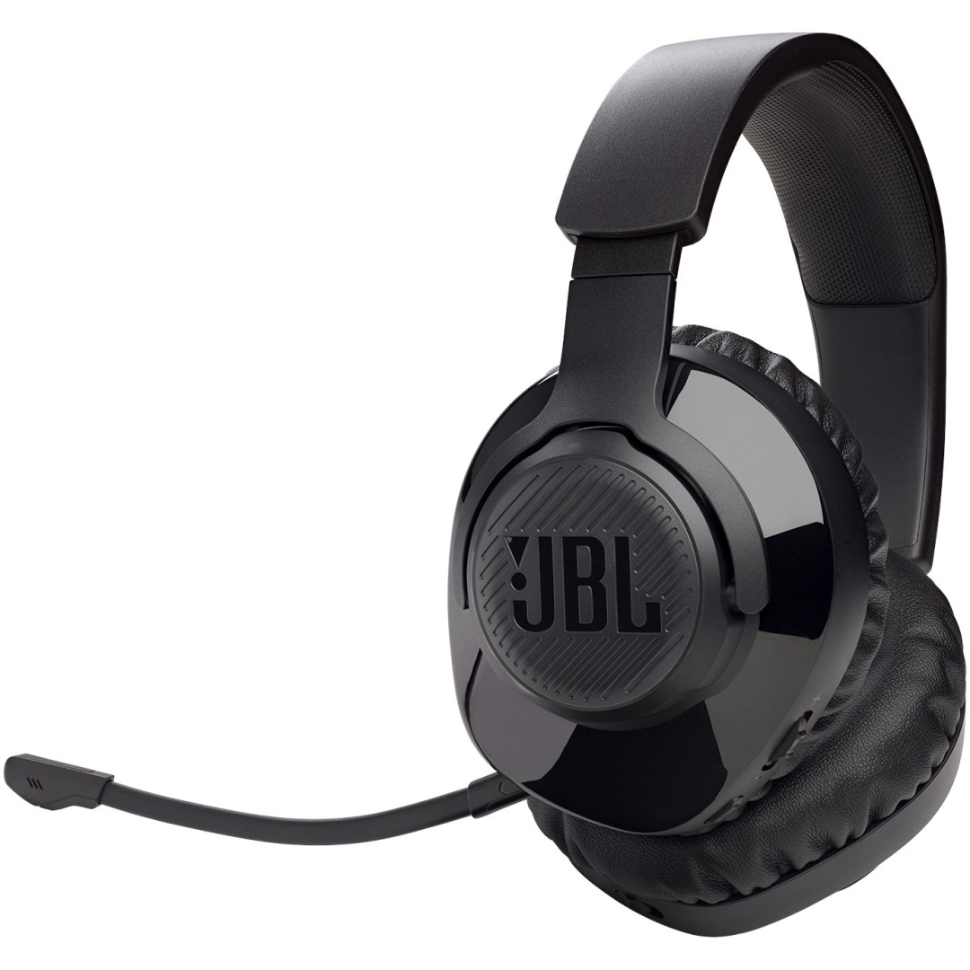 Slušalke brezžične JBL naglavne z mikrofonom USB sprejemnik Quantum črne (JBLQ350WLBLK)