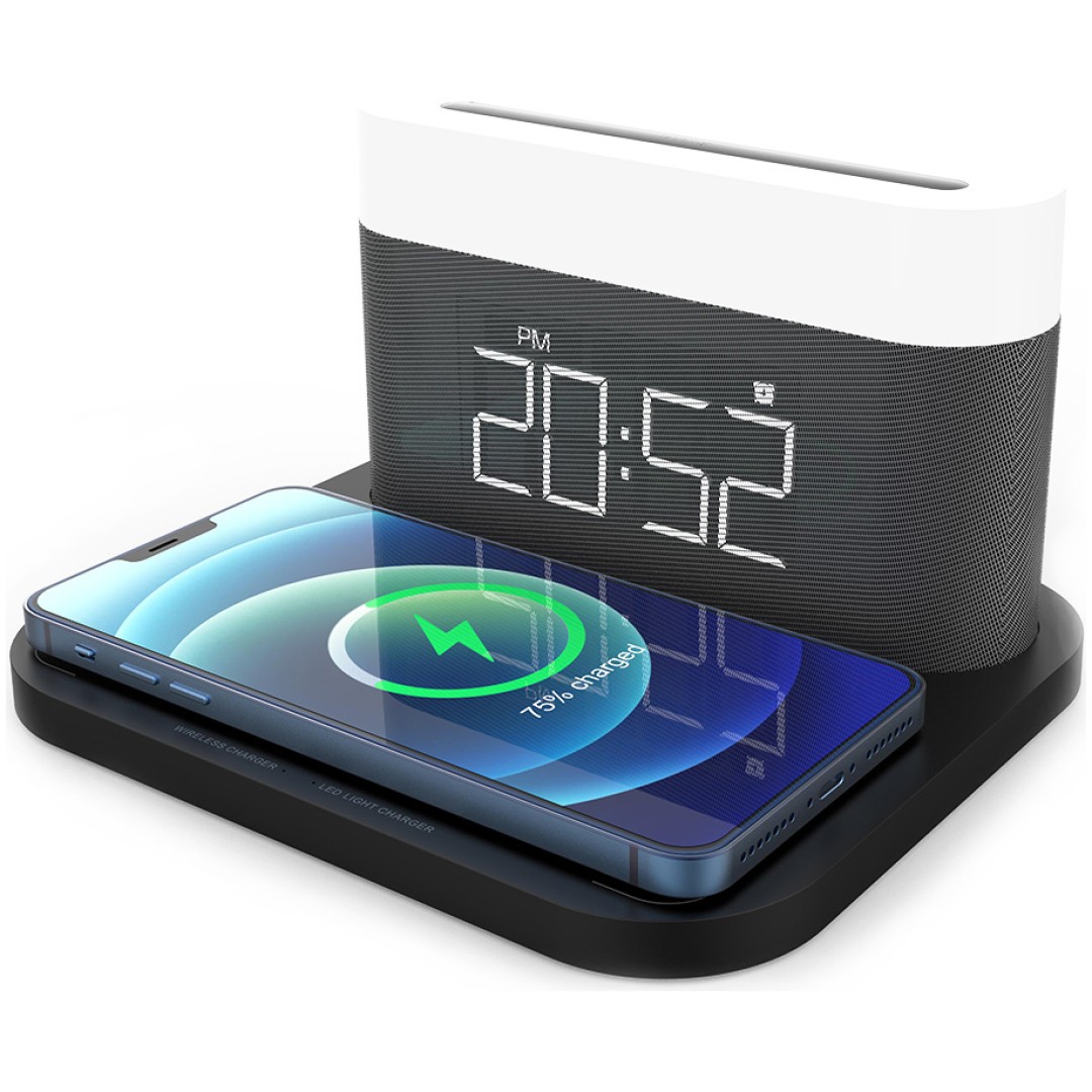MOYE AURORA LAMP WITH CLOCK AND WIRELESS CHARGER
