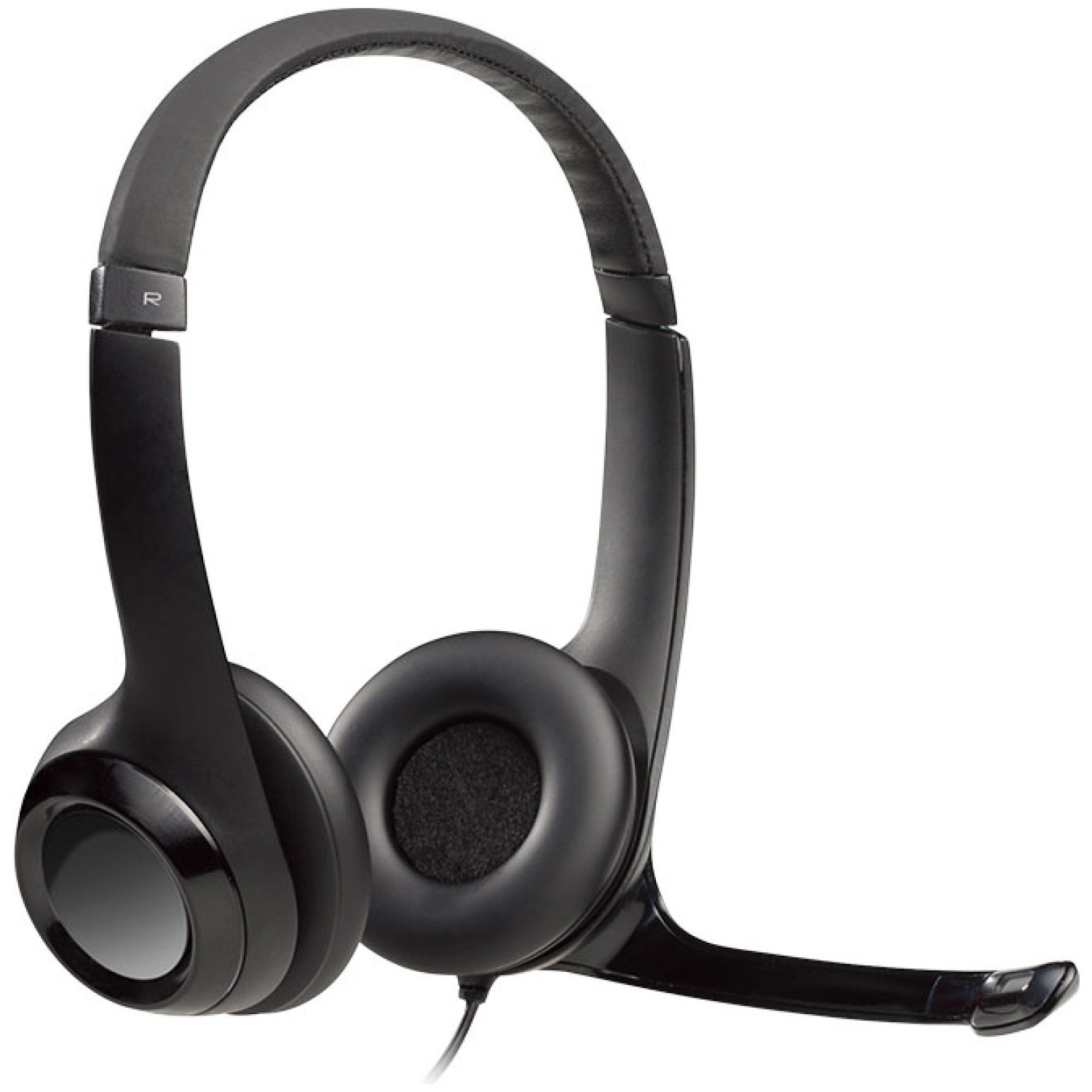 Slušalke žične Logitech naglavne z mikrofonom USB H390 črne (981-000406)