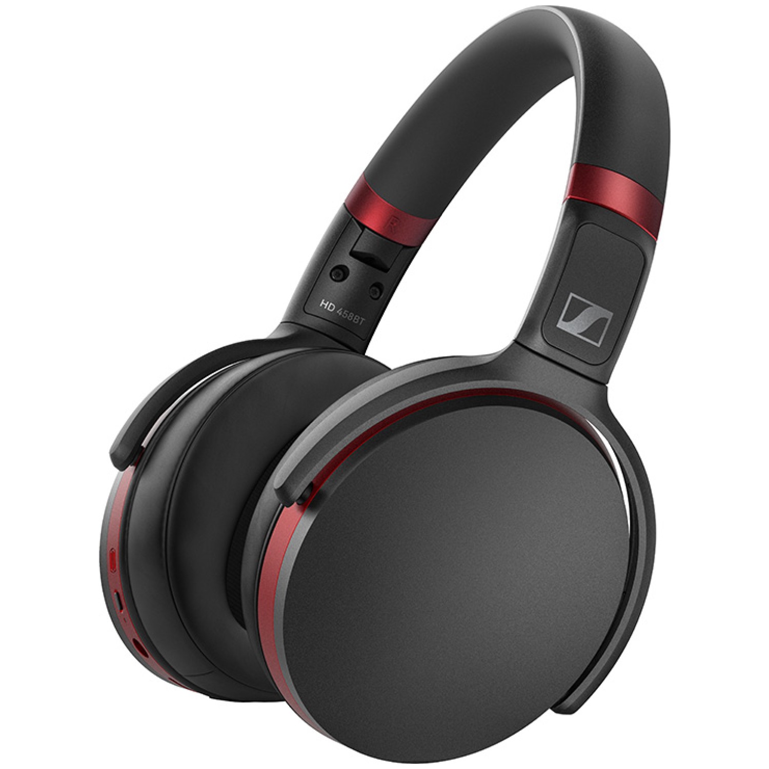 Slušalke brezžične naglavne Bluetooth stereo Sennheiser HD 458BT ANC črno-rdeče (508968)
