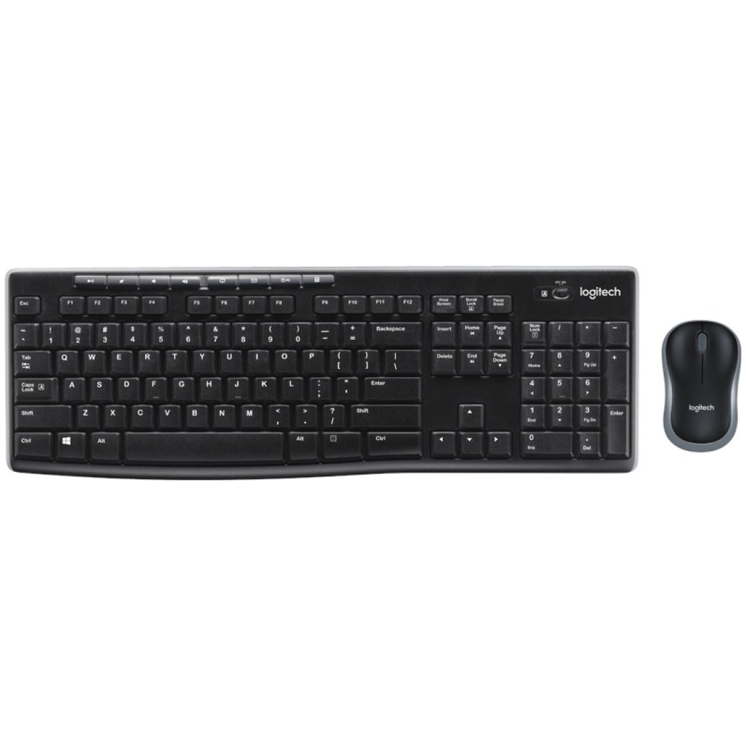 Tipkovnica in miš Logitech brezžična MK270 desktop SLO črna (920-004532)