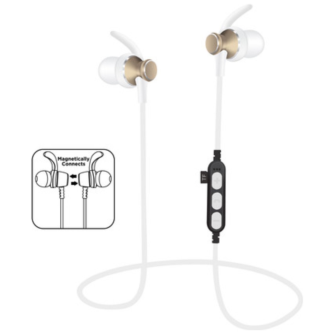PLATINET IN-EAR Bluetooth športne slušalke+mikrofon+microSD zlate