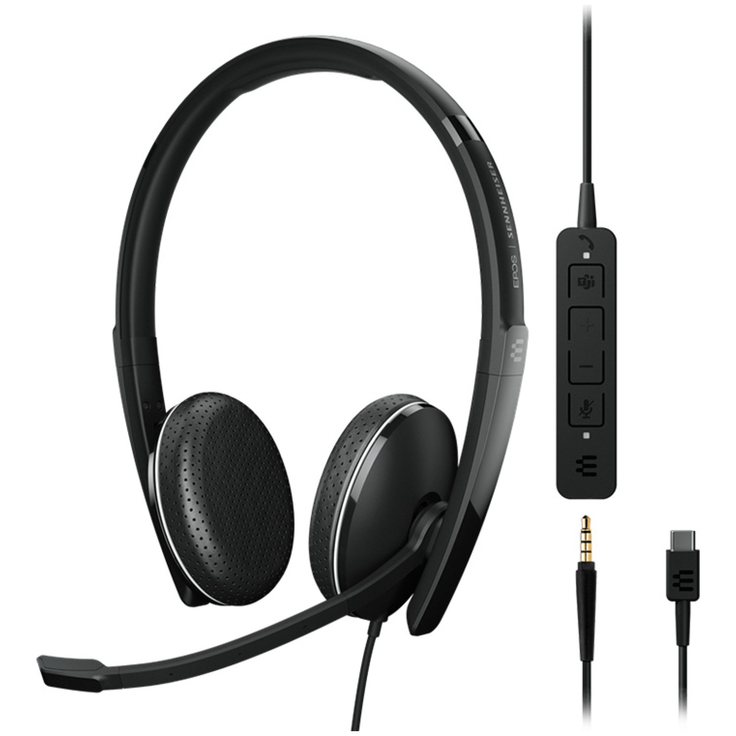 Slušalke žične EPOS naglavne z mikrofonom USB Sennheiser ADAPT 165T USB-C II črne (1000906)