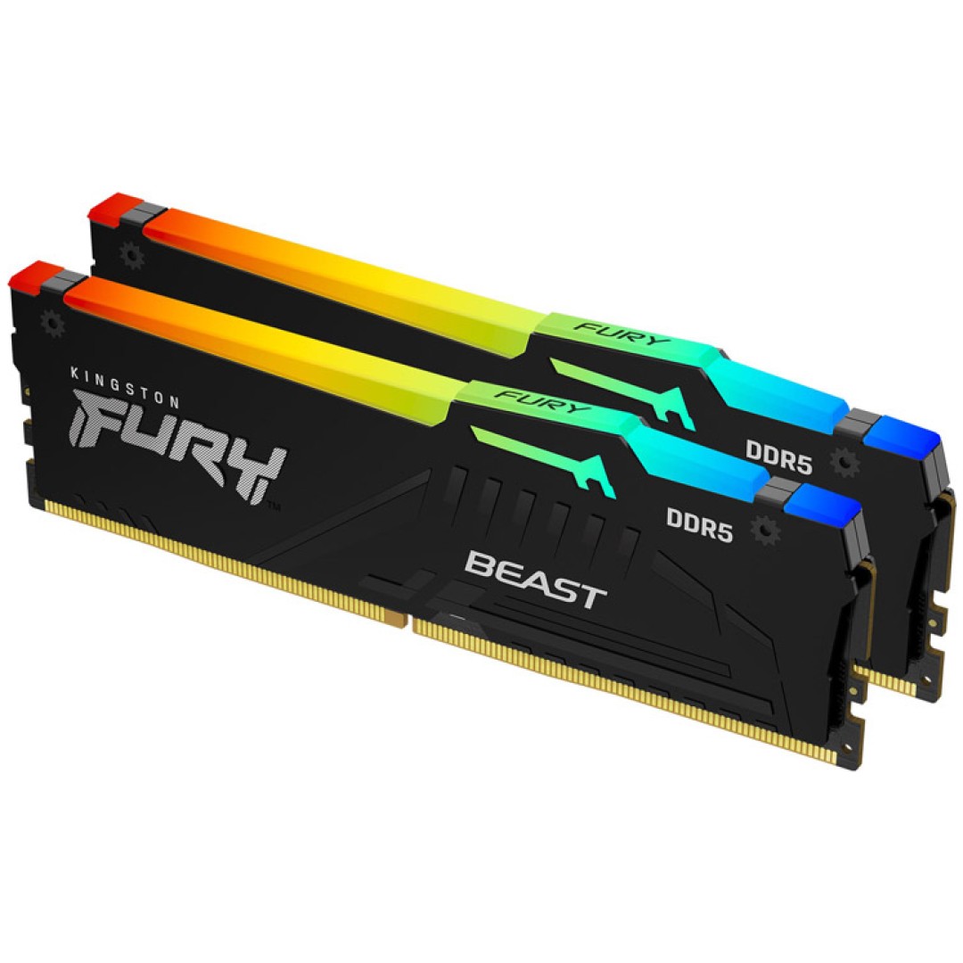KINGSTON Fury Beast 32GB (2x16GB) 5600MT/s DDR5 CL40 XMP KF556C40BBAK2-32 RGB ram pomnilnik