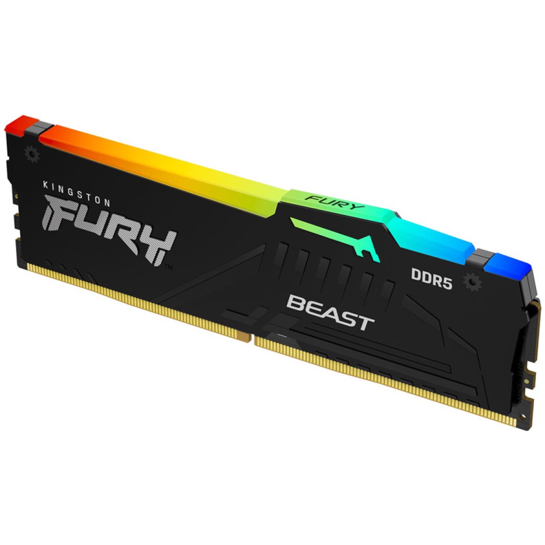 DDR5 32GB 5600MHz CL40 Single (1x32GB) Kingston RGB Fury Beast XMP3.0 1