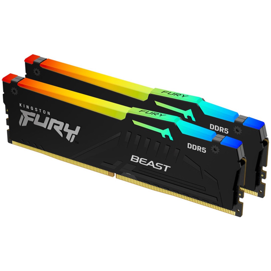 KINGSTON Fury Beast 64GB (2x32GB) 5600MT/s DDR5 CL40 XMP KF556C40BBAK2-64 RGB ram pomnilnik