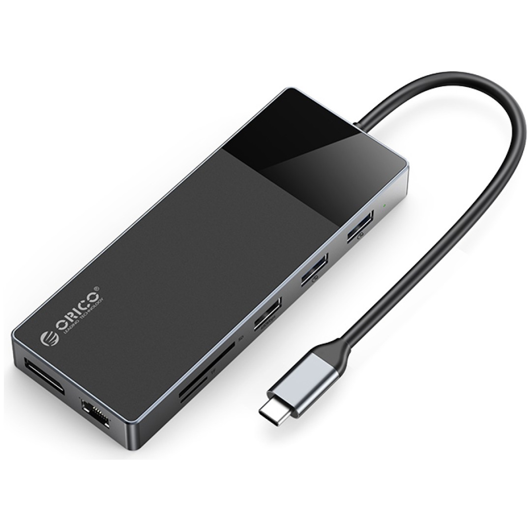 Priklopna postaja USB-C => Orico 4x USB-A 2x HDMI DP RJ45 3