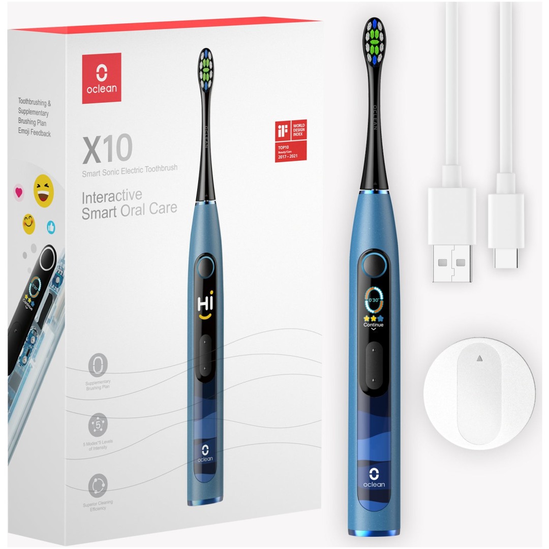 Oclean X10 električna sonična zobna ščetka modra