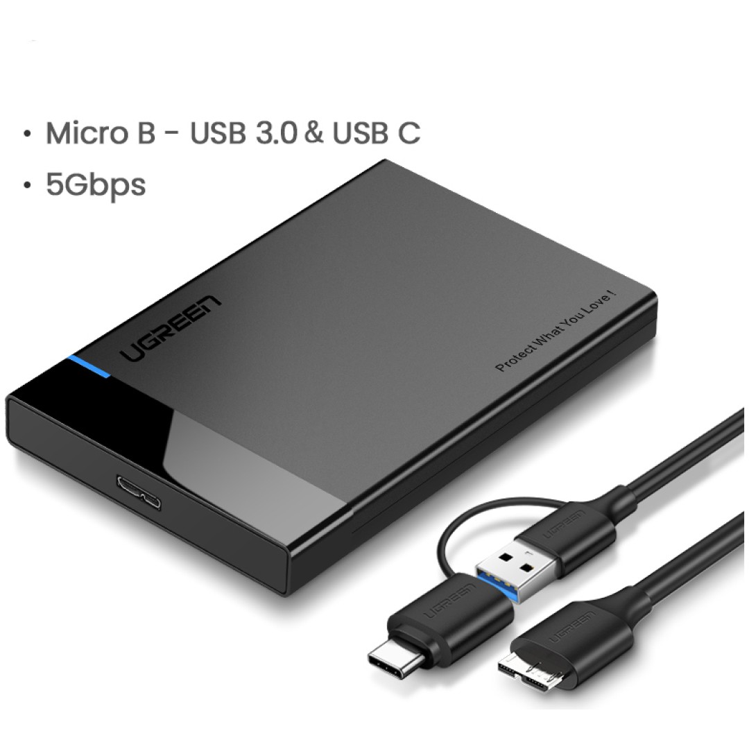 Ugreen 2.5'' USB 3.0/USB-C na SATA HDD ohišje - box