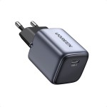 Hišni polnilec 100-240V => 1x USB-C 30W za mobilni telefon ali tablični računalnik Ugreen GaNII PD3 - črn (90666)