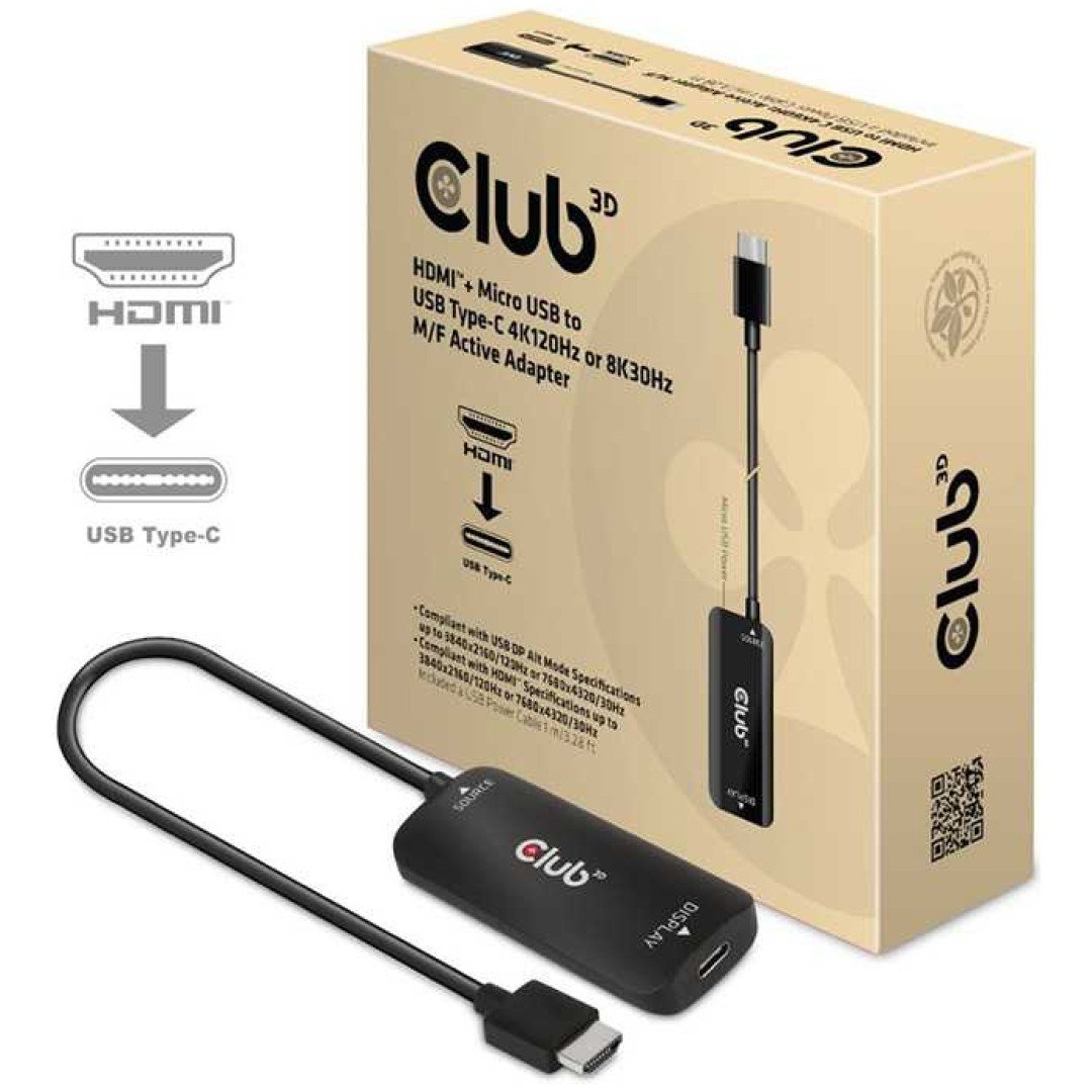Adapter HDMI + Micro-USB v USB-C Club 3D CAC-1336
