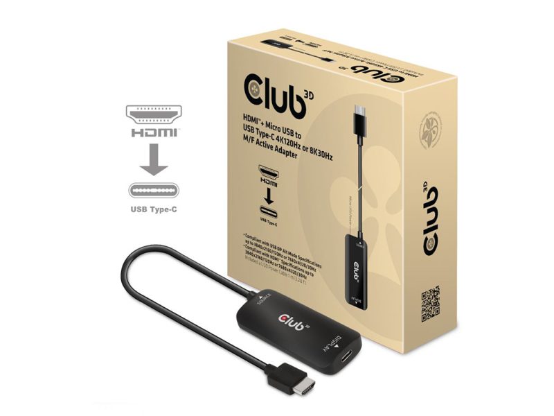 Adapter HDMI + Micro-USB v USB-C Club 3D CAC-1336