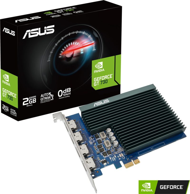 Grafična kartica nVidia GT730 Asus GT 730 - 2GB DDR5 | 4xHDMI 1.4a - passivno hlajenje (90YV0H20-M0NA00)