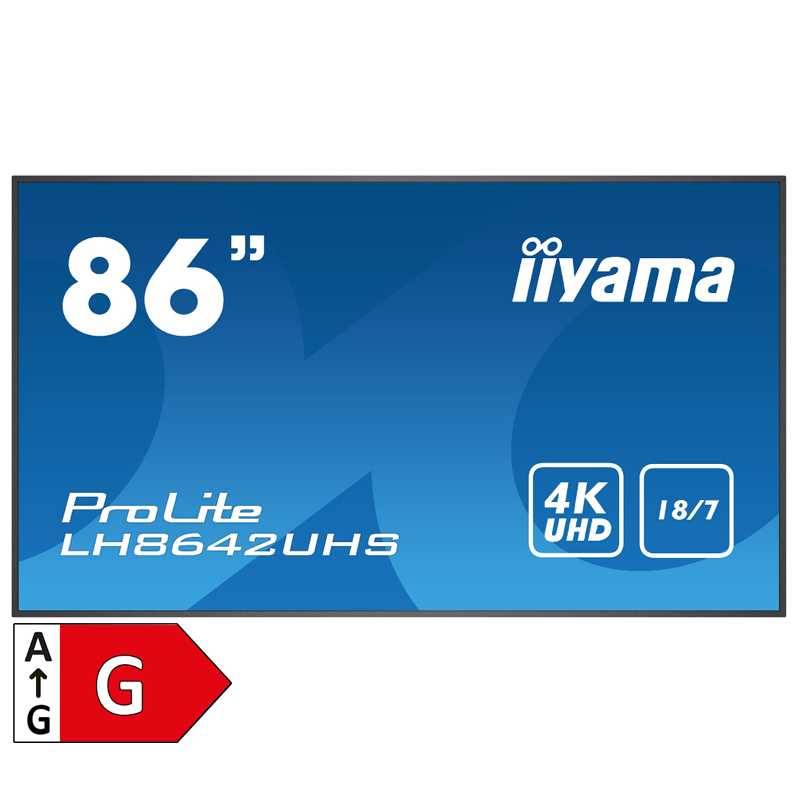 IIYAMA ProLite LH8642UHS-B3 86" (217cm) UHD IPS LED LCD DP/HDMI/DVI/VGA informacijski zaslon