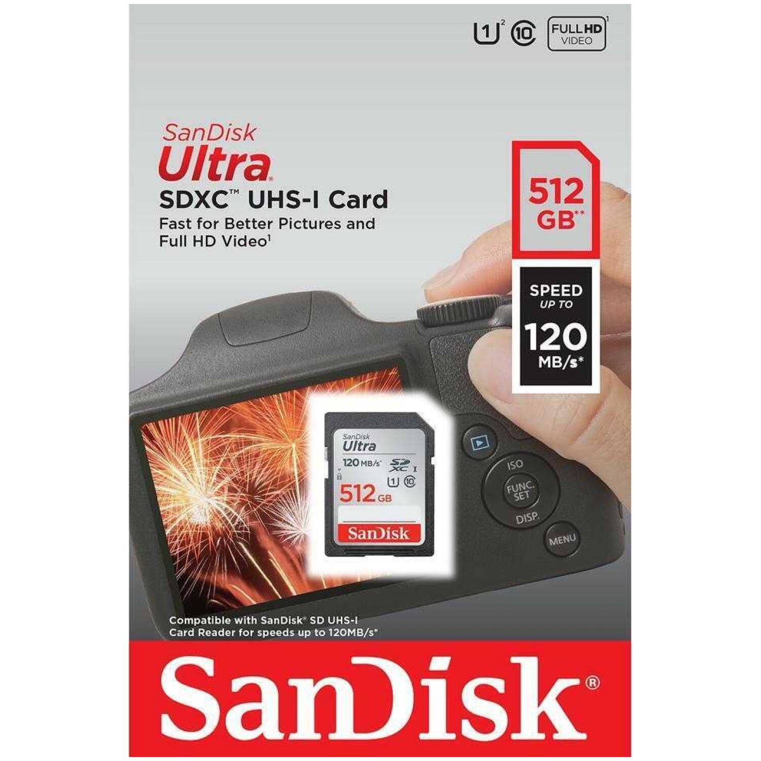 Spominska kartica SDXC 512GB Sandisk Ultra 150MB/s/U1 UHS-I (SDSDUNC-512G-GN6IN)