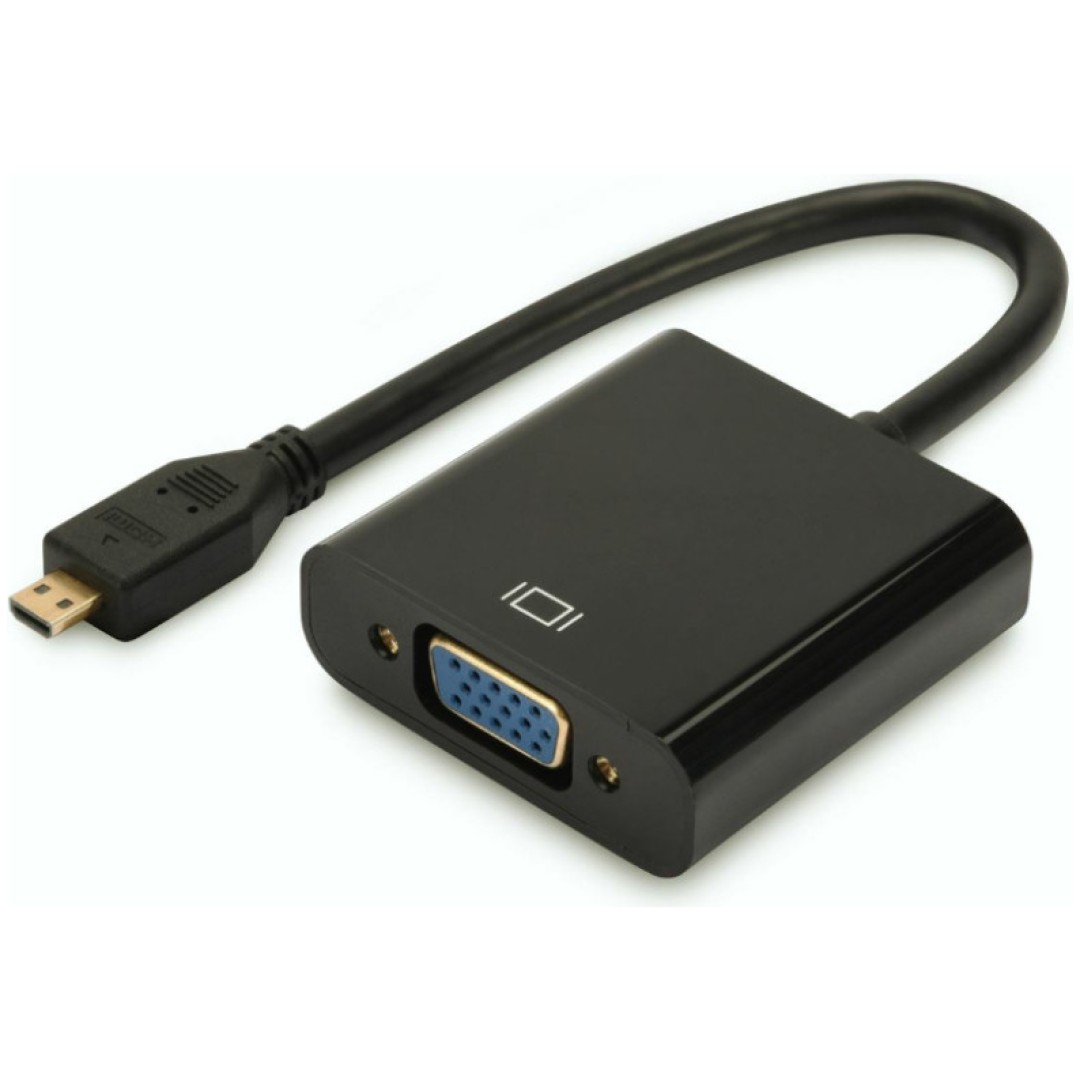 Adapter HDMI-D micro (m) => VGA (ž) 10cm Digitus