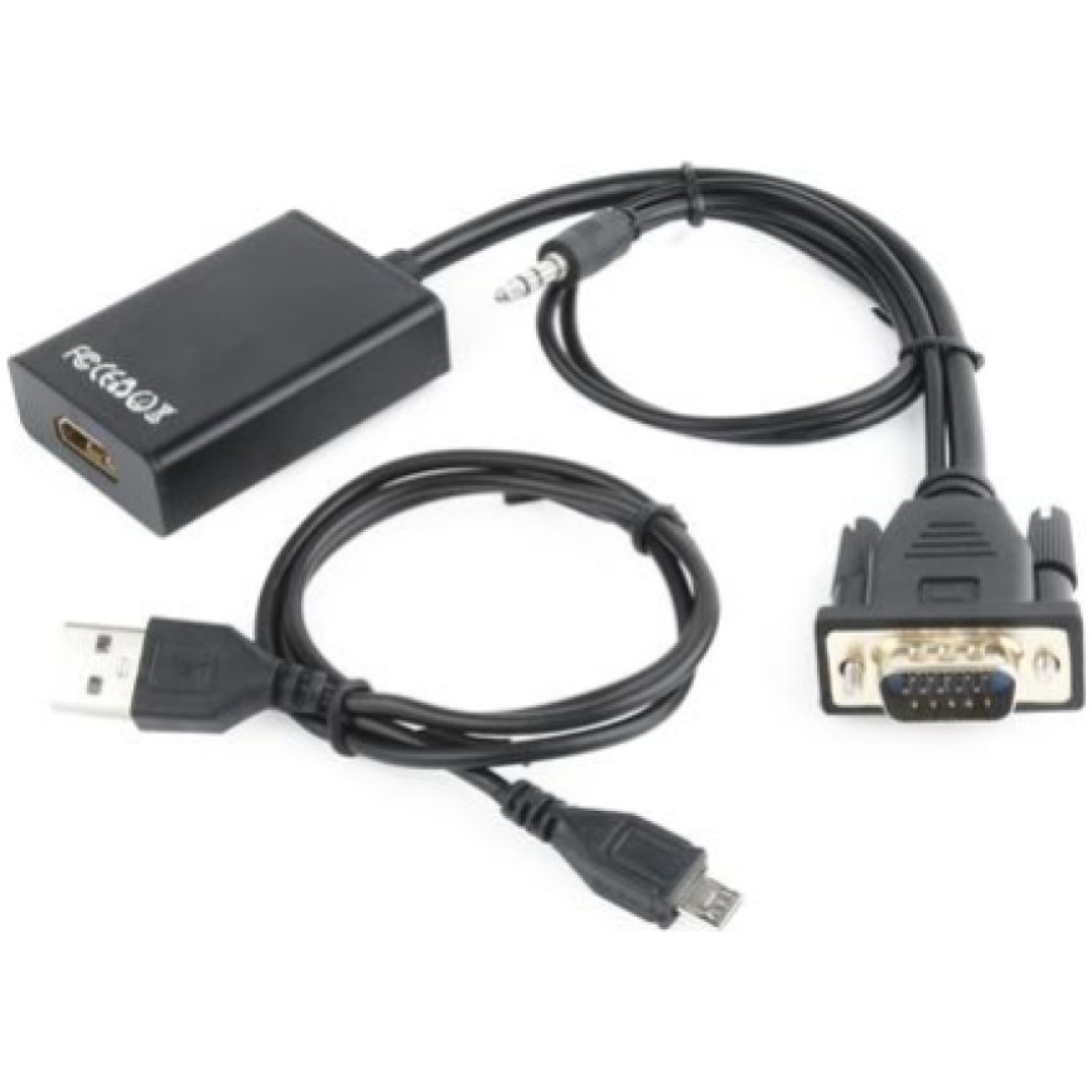 Pretvornik VGA (m) => HDMI (ž) Video ter avdio pretvornik Gembird (A-VGA-HDMI-01)