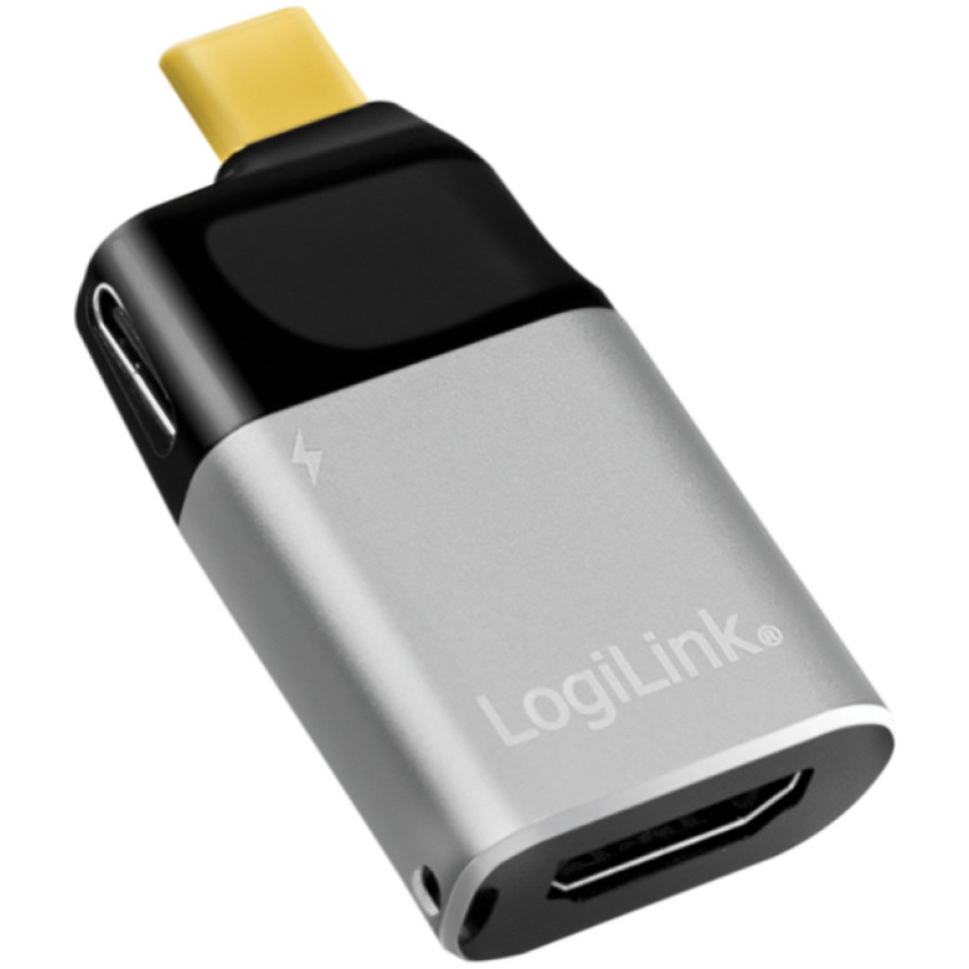 Adapter USB-C => HDMI 2.0 4K@60Hz + USB-C PD 60W sivo črn LogiLink (CUA0203) EOLS-P