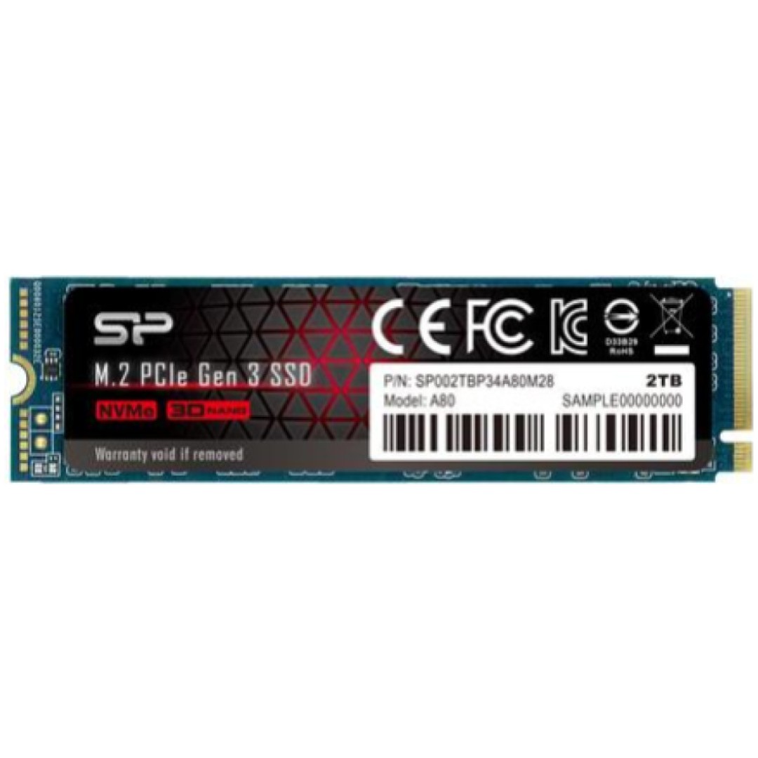 Disk SSD M.2 NVMe PCIe 3.0 2TB SiliconPower P3 2280 3400/3000MB/s (SP002TBP34A80M28)