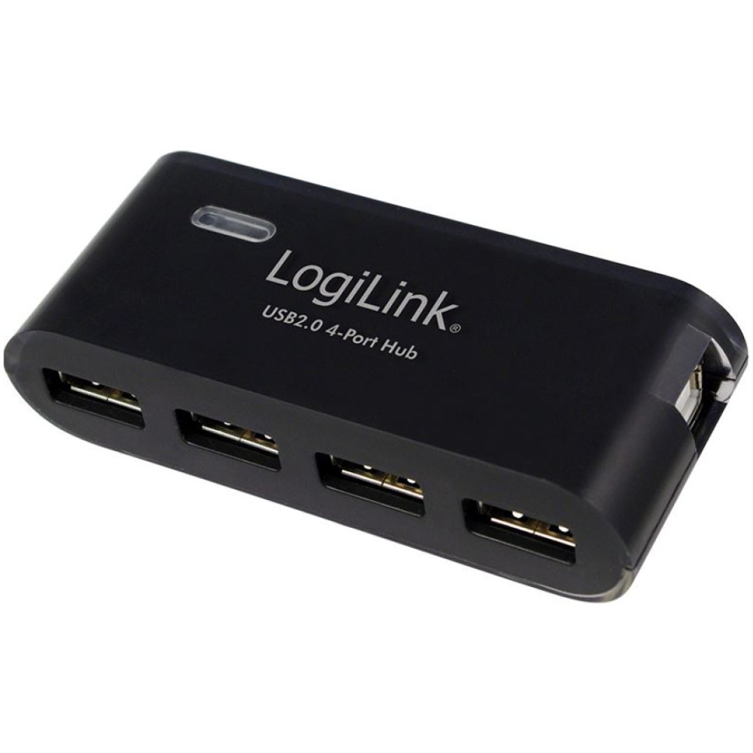 HUB USB 2.0 4portni LogiLink+ napajalnik UA0085 črn