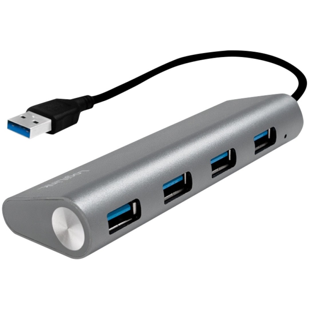 HUB USB 3.0 4portni LogiLink v Alu ohišju + napajalnik (UA0307)