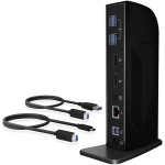 Priklopna postaja USB-C => RaidSonic 2xDP 6xUSB3.0 RJ45 mikrofon/slušalke ICY BOX IB-DK2242AC Dockingstation