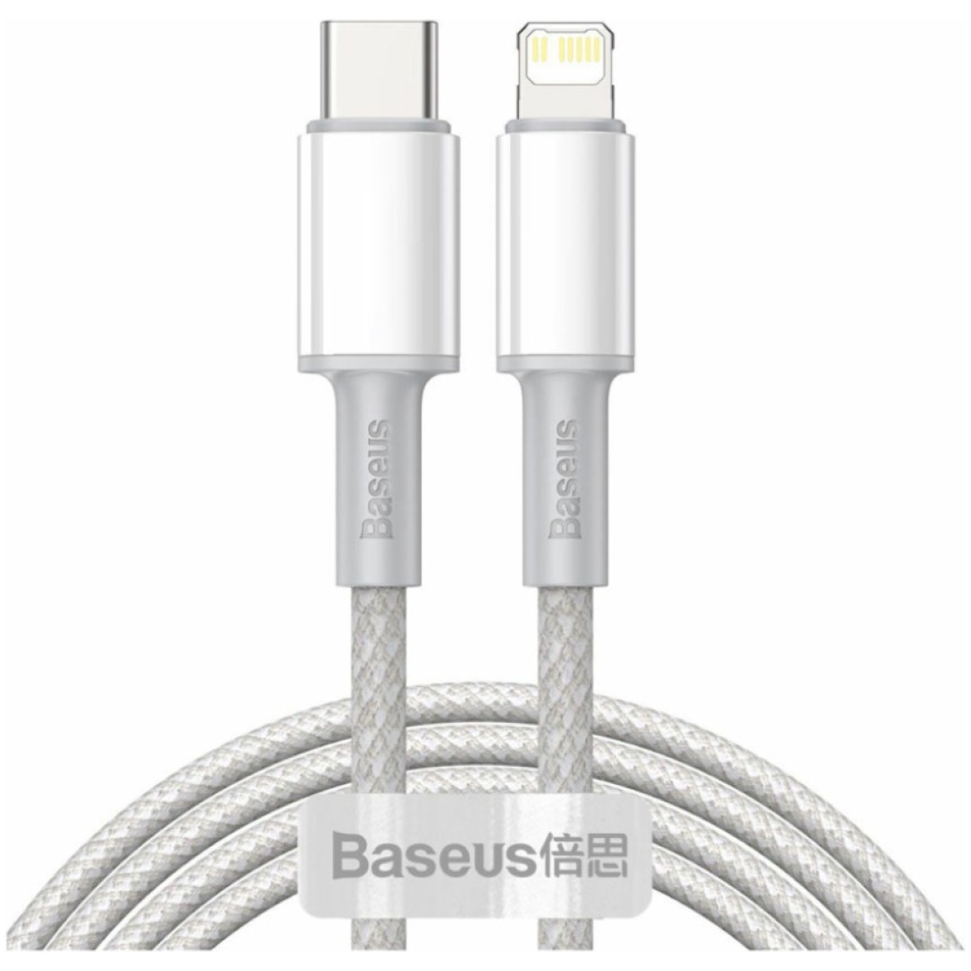 Kabel USB-C => Apple Lightning 2m PD 20W bel pleten Baseus