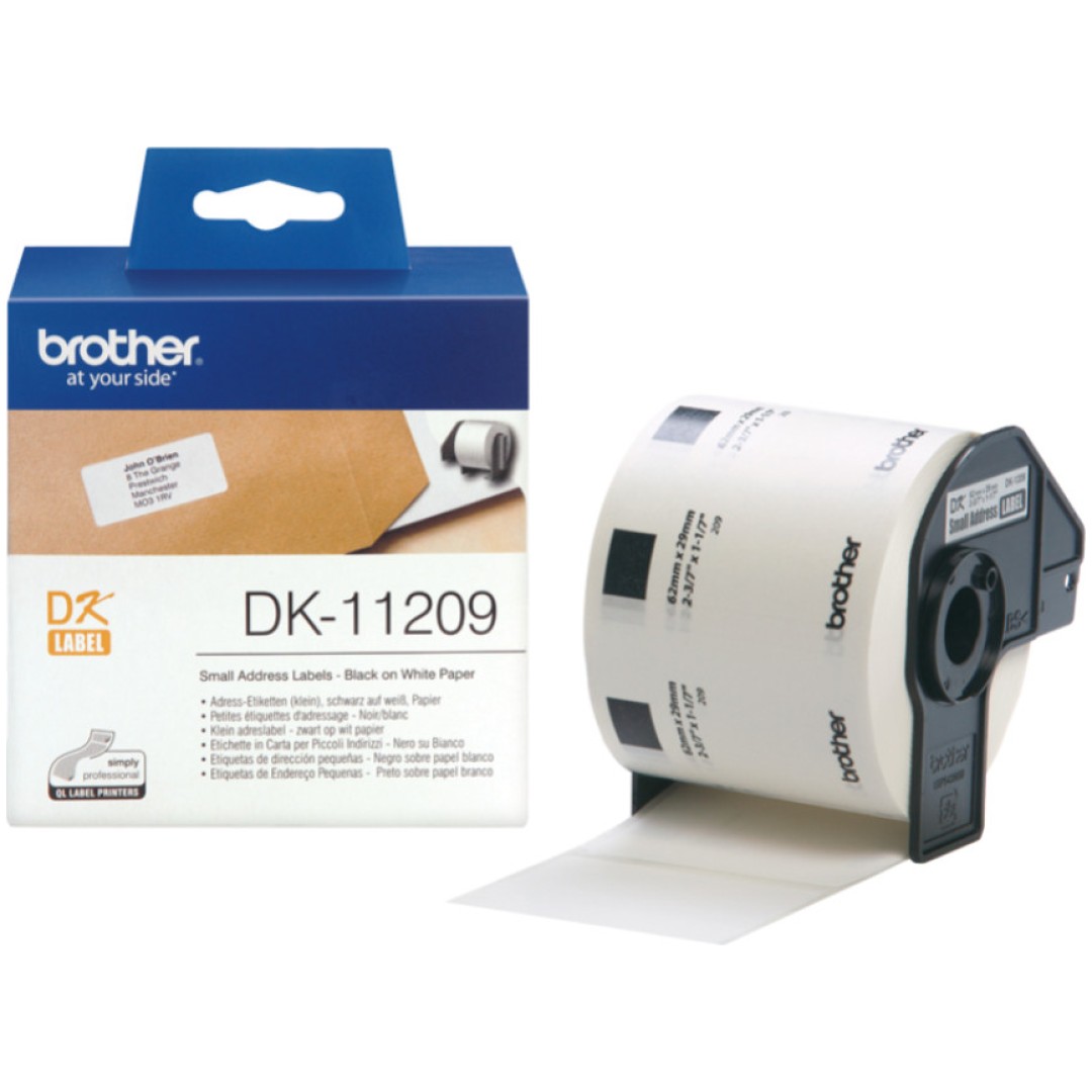 Nalepke za tiskalnik Brother DK11209 Small Address Label 29mm x 62mm x 800