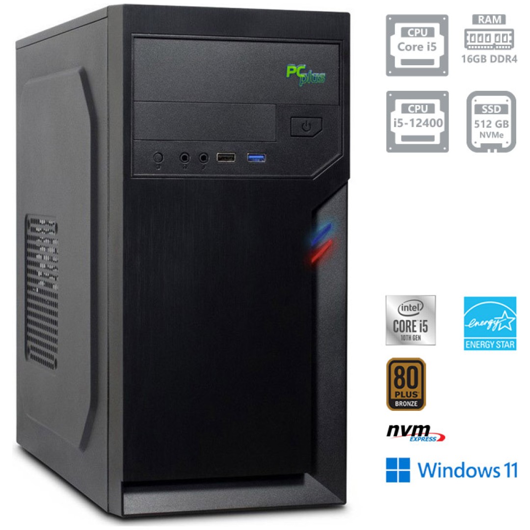 PCPLUS E-machine i5-12400 16GB 512GB Windows 11 Pro namizni računalnik