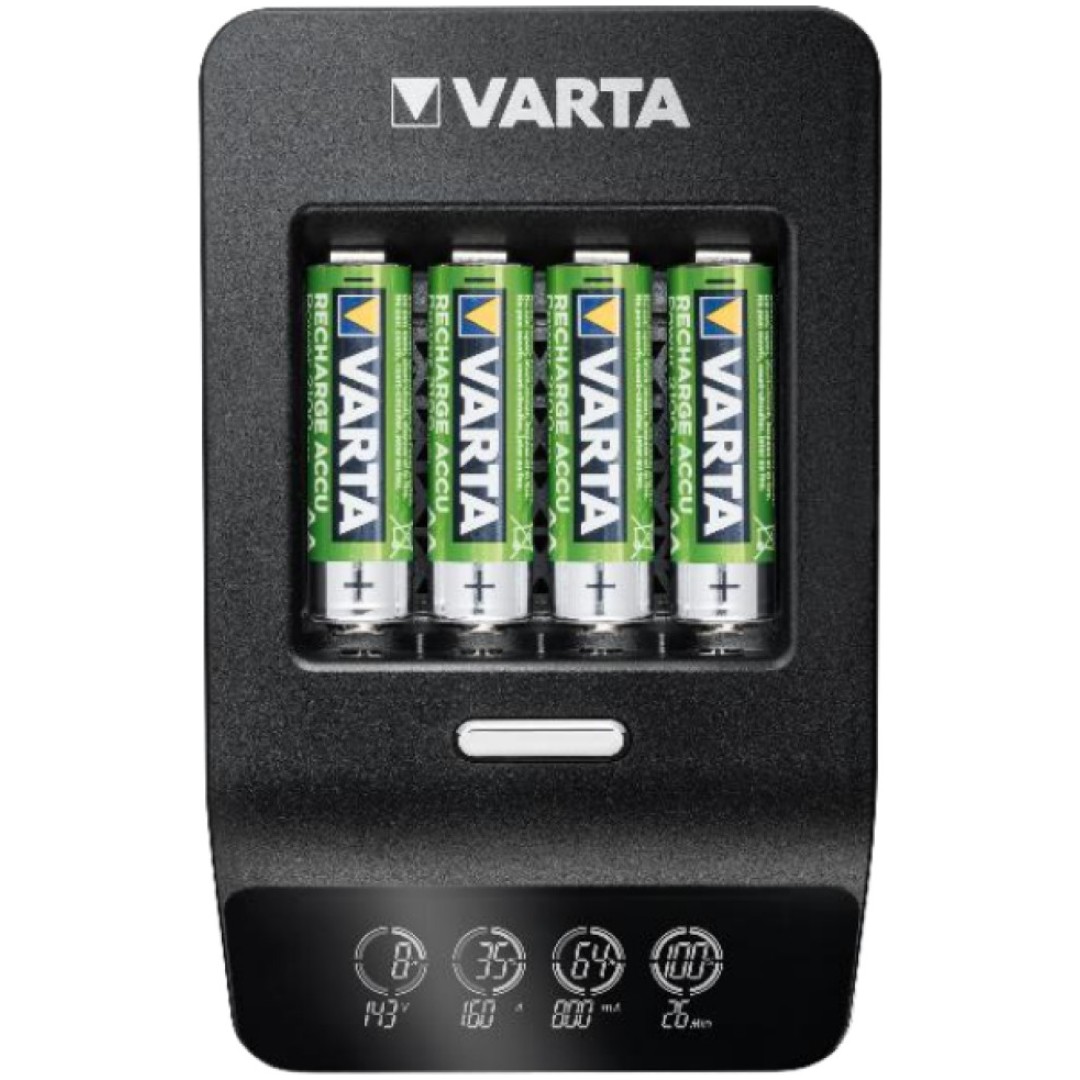 Polnilec baterij Varta LCD Ultra Fast Charger + 4x 56706 polnilnik okroglih celic nikelj-metal-hidridni micro (aaa)