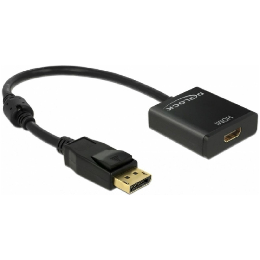 Pretvornik DisplayPort 1.2 (m) => HDMI (ž) 20cm 4K30Hz Delock aktivni (62607)