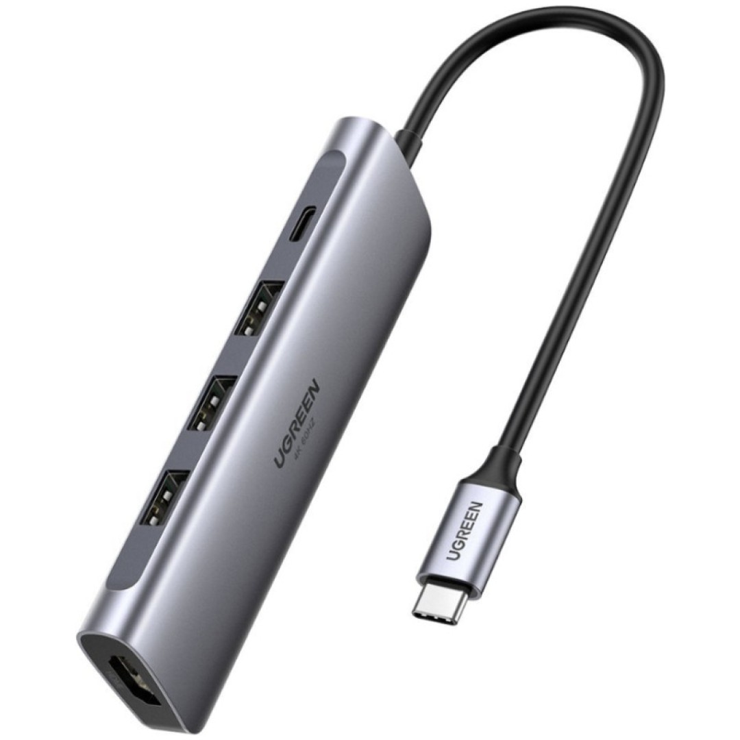 Priklopna postaja USB-C => 3x USB 3.0 tip A 1x USB-C PD 100W 1x HDMI 4K@60Hz Ugreen (70495)