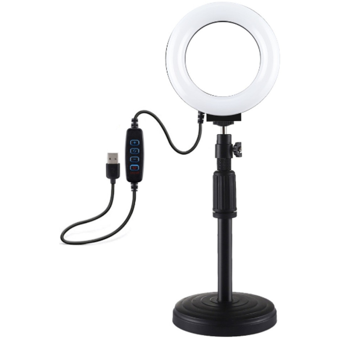 Selfie LED svetlobni obroč Puluz za pametni telefon na stojalu (PU391)