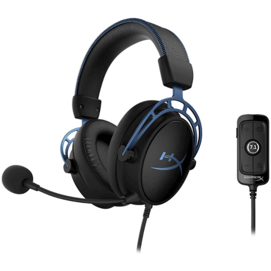 Slušalke žične naglavne USB stereo Kingston HyperX Cloud Alpha S Pro gaming z mikrofonom - modre (HX-HSCAS-BL/WW)