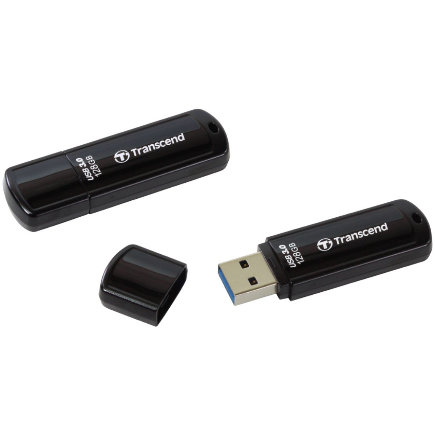 Spominski ključek 128GB USB 3.0 Transcend JetFlash 700 90MB/s 40MB/s plastičen s pokrovčkom črn (TS128GJF700)
