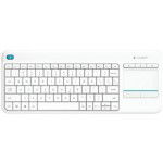 Tipkovnica Logitech Brezžična K400 Plus Wireless Touch bela