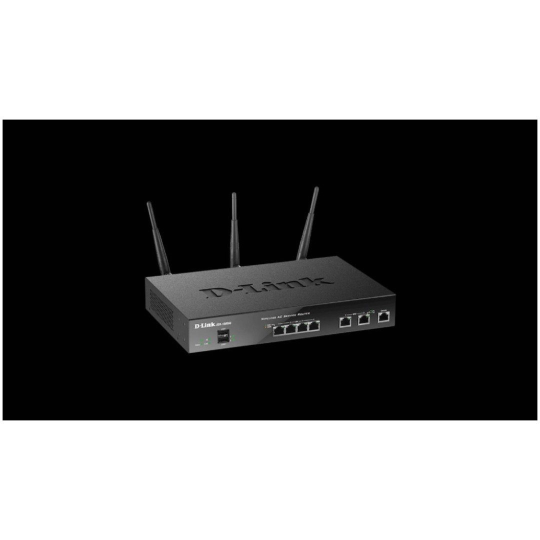 Usmerjevalnik brezžični D-link Unified Services VPN WiFi5 802.11ac AC1300 1300Mbit/s dualband 2xWAN 4xLAN 3x antena (DSR-1000AC)