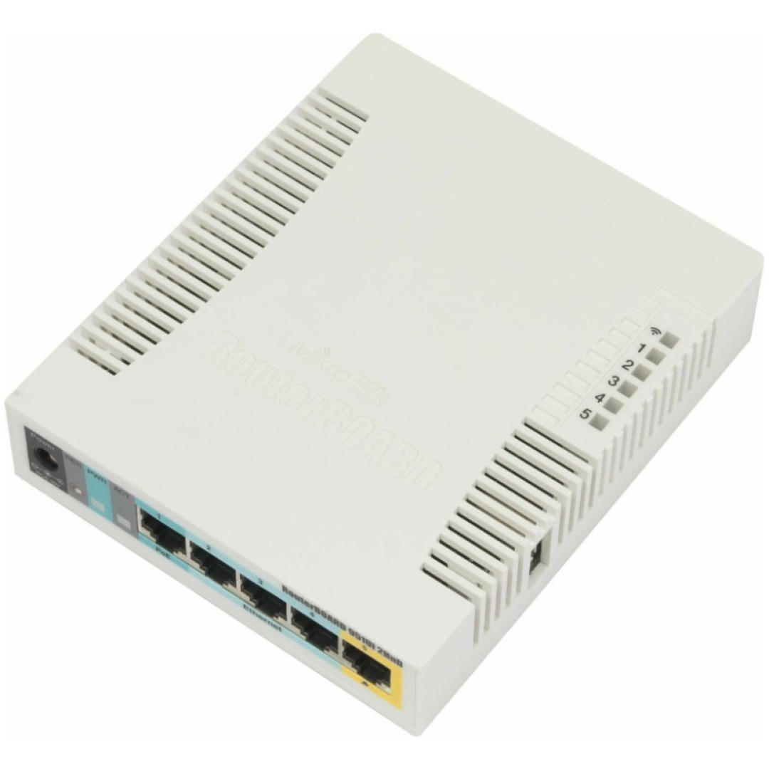Usmerjevalnik brezžični Mikrotik WiFi4 802.11n N300 300Mbit/s 5xLAN 1x notranja antena (RB951Ui-2HnD)