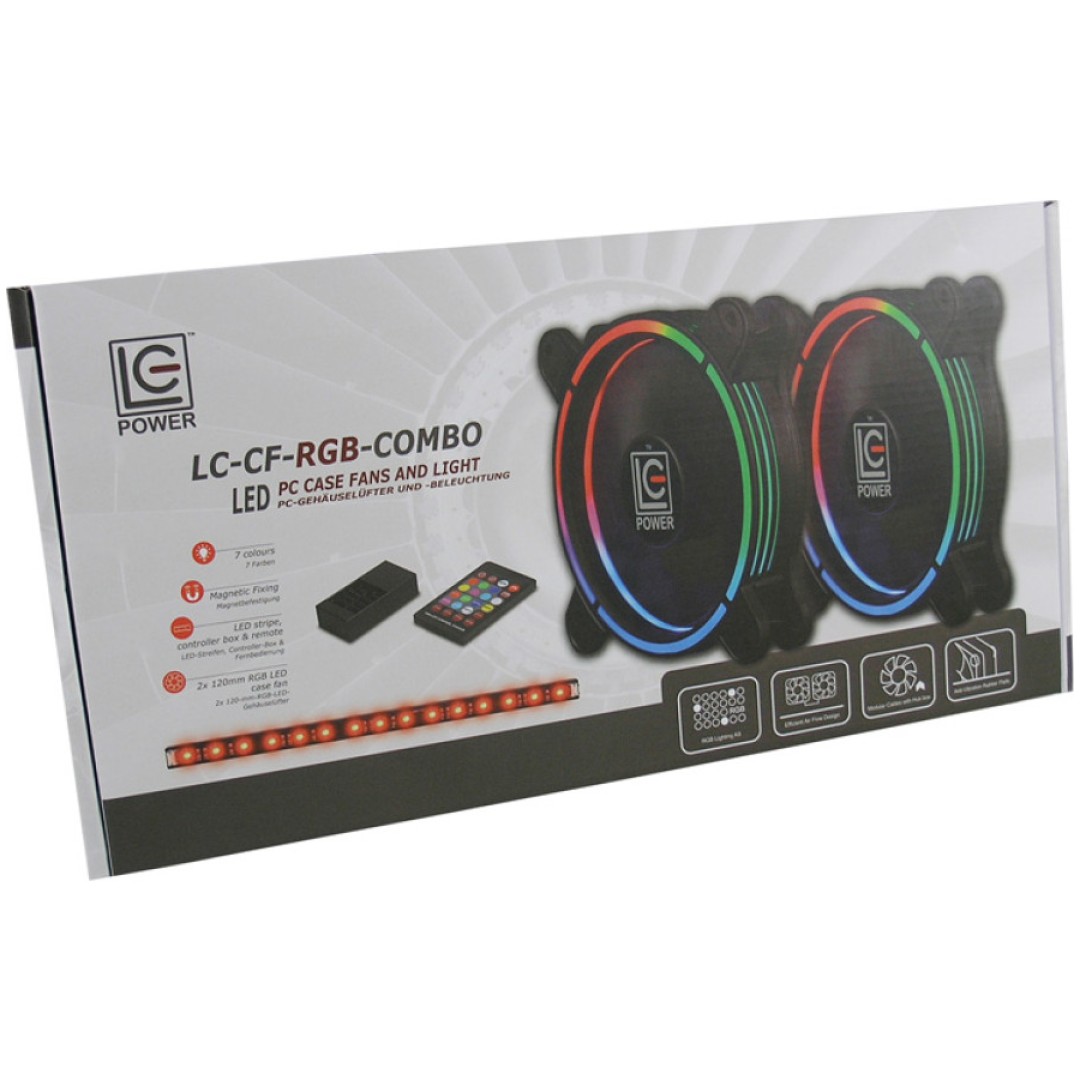 Ventilator 120 x 120 x 25 Combo LC Power RGB + kontroler (LC-CF-RGB-COMBO)
