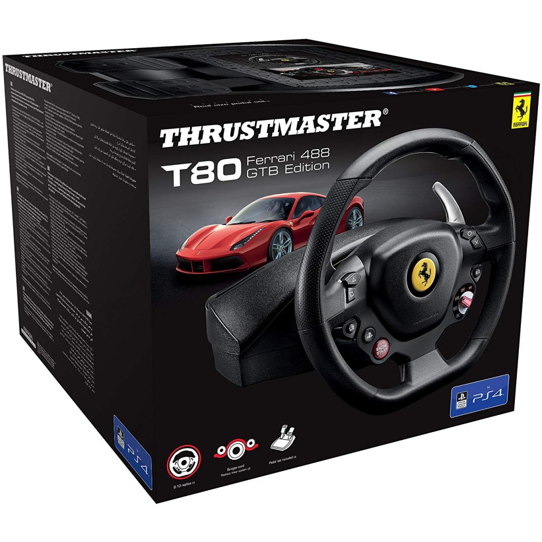 THRUSTMASTER T80 FERRARI 488 GTB EDITION RACING WHEEL PC/PS4/PS5