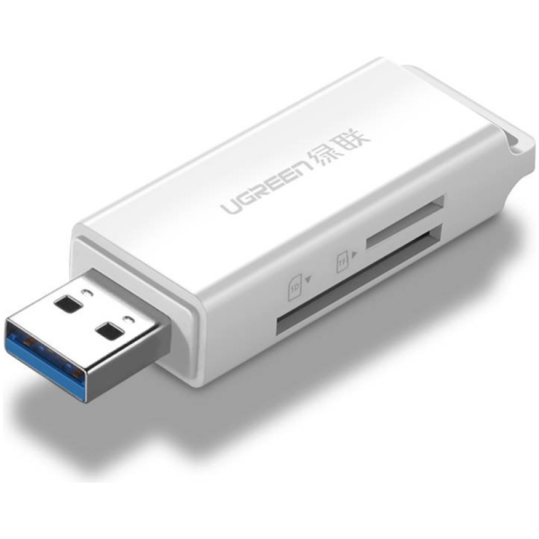 Zunanji čitalec kartic Ugreen USB 3.0 za za SD in microSD bel (40753)