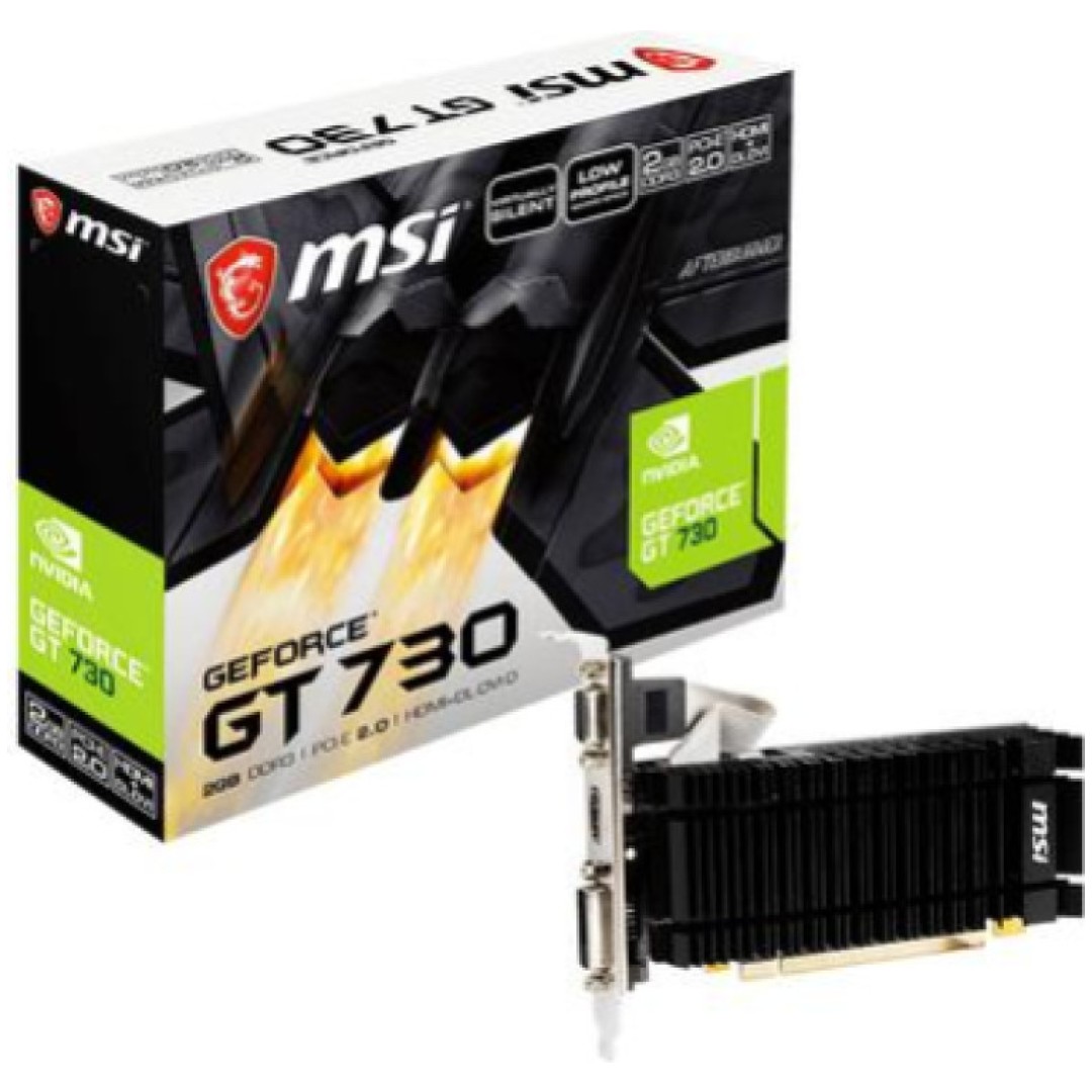 Grafična kartica nVidia GT730 MSI N730K-2GD3H/LPV1 - 2GB DDR3 | 1xDVI 1xHDMI 1.4b 1xDVI - passivno hlajenje (V809-3861R)