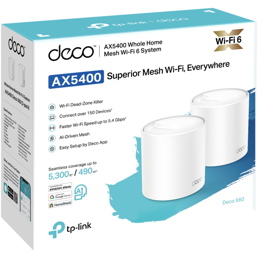 TP-LINK Deco X60 V3.20 AX5400 WiFi 6 Mesh 2-pack dostopna točka