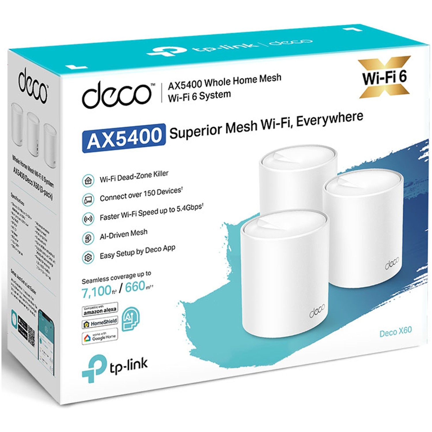 TP-LINK Deco X60 V3.20 AX5400 WiFi 6 Mesh 3-pack dostopna točka