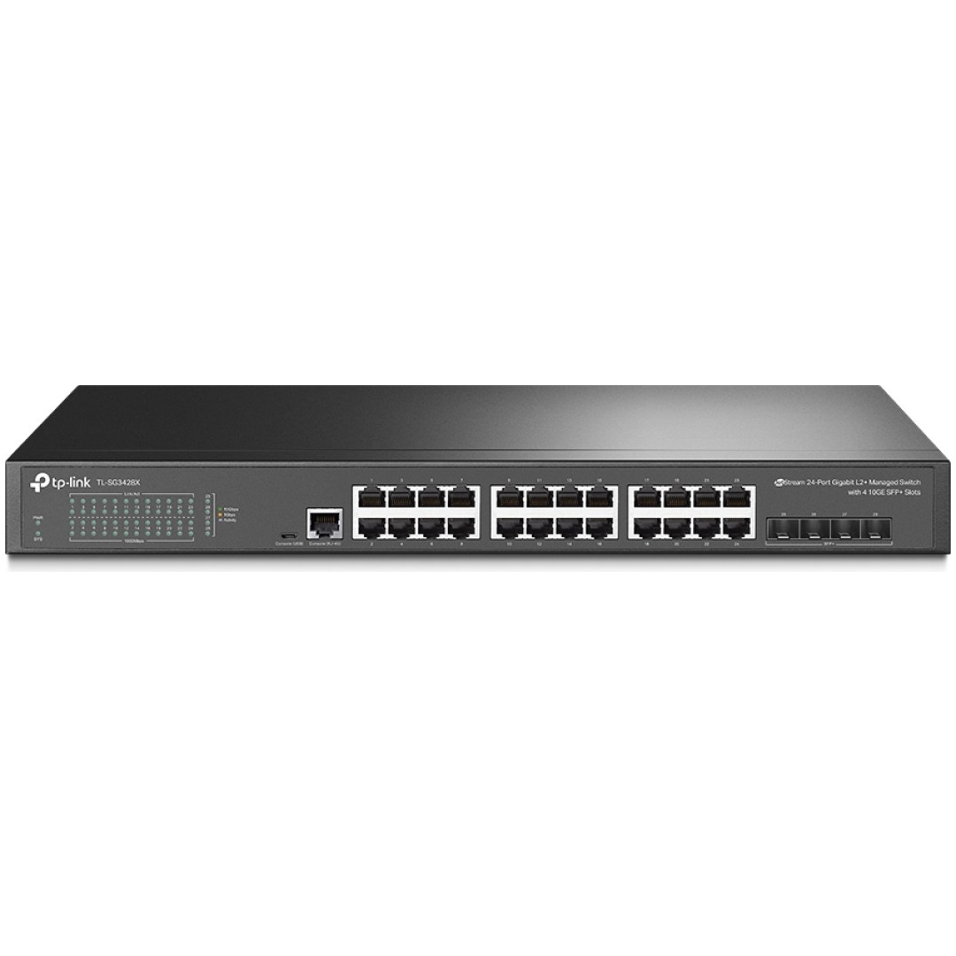 TP-LINK JetStream TL_SG3428X 24-Port Gigabit L2+ Switch × 4 10GE SFP+ slot