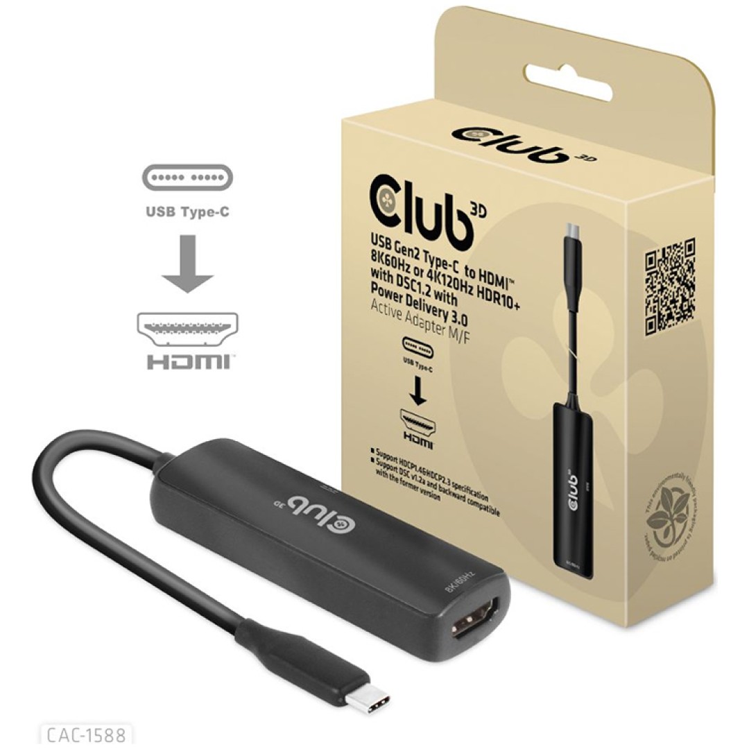 Adapter USB-C Gen2 v HDMI Club 3D CAC-1588