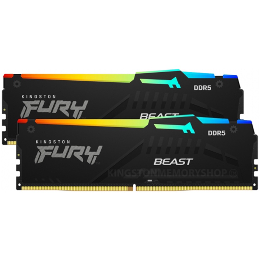 KINGSTON Fury Beast 32GB (2x16Gb) 5200MT/s DDR5 CL36 EXPO KF552C36BBEAK2-32 RGB ram pomnilnik